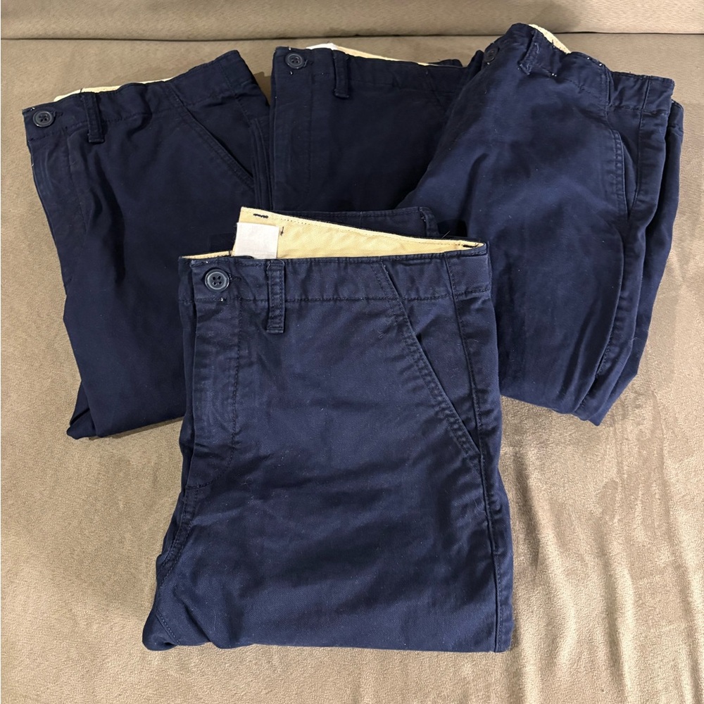 Gap Kids Classic Chino‎ Pants School Uniform Navy Boys 12 Husky